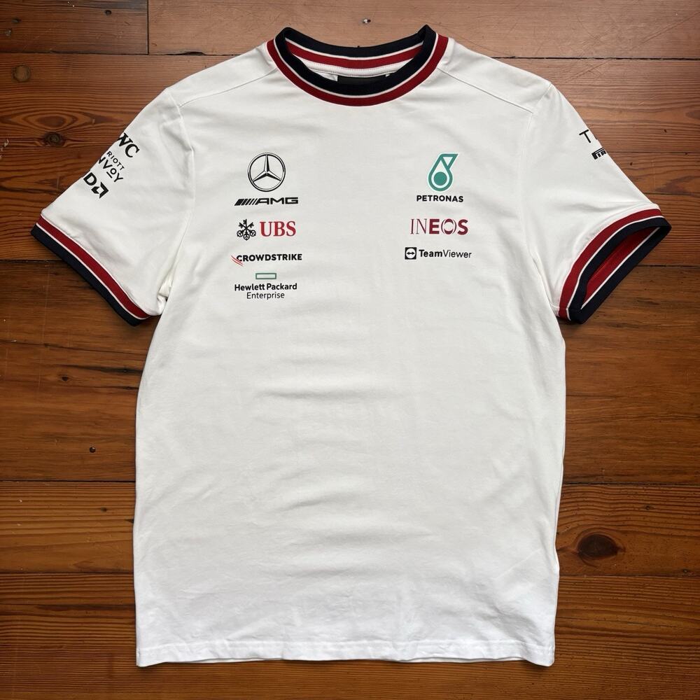 Mercedes AMG Petronas F1 Team T-Shirt Jersey Men's Size M Official White
